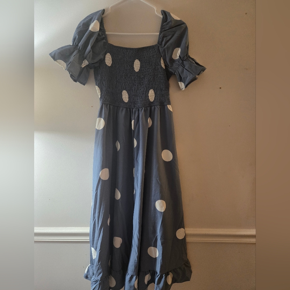Charming Blue Polka Dot Dress